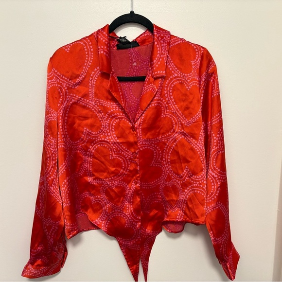 Bailey 44 Red Heart Print Top - Picture 4 of 7